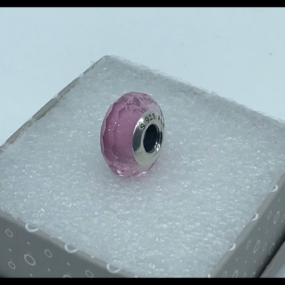 Pandora, " Pink Shimmer " S925ALE Murano Charm M5 - Picture 3 of 5